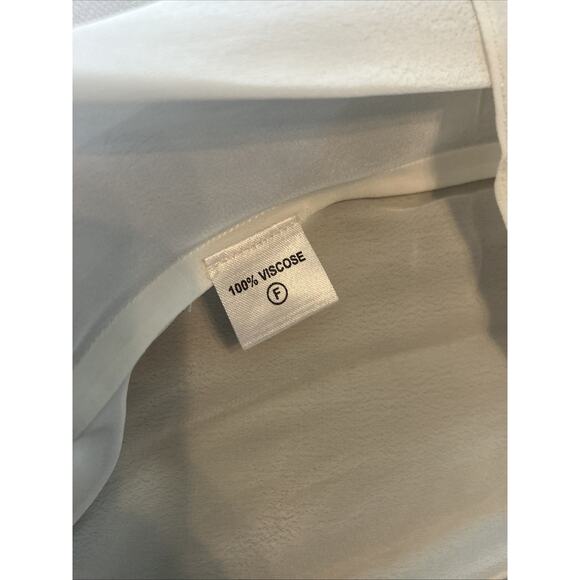 Asa Kaftans White Halter Dress Gold Turquoise Beading Size L / XL High Low - Picture 9 of 10